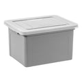 Plastic Storage File Box with Snap-Tight Lid - Legal & Letter Size, Gray 18"