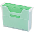 Portable Desktop File Box with Open Top - Letter Size, Clear, Handle