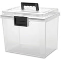 Heavy Duty File Storage Box with Organizer Lid - 4.75 Gallon Gray