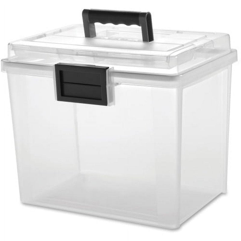 Heavy Duty File Storage Box with Organizer Lid - 4.75 Gallon Gray