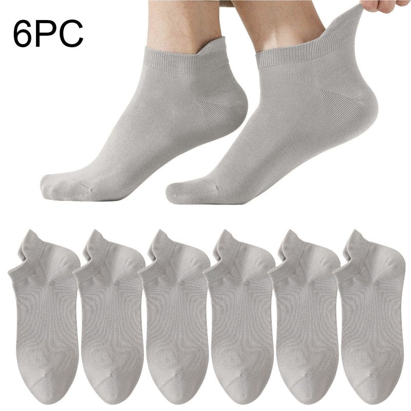 IYTR Mens Socks Mesh Ventilation Footies 6 Pairs Gray - Non Slip Lightweight