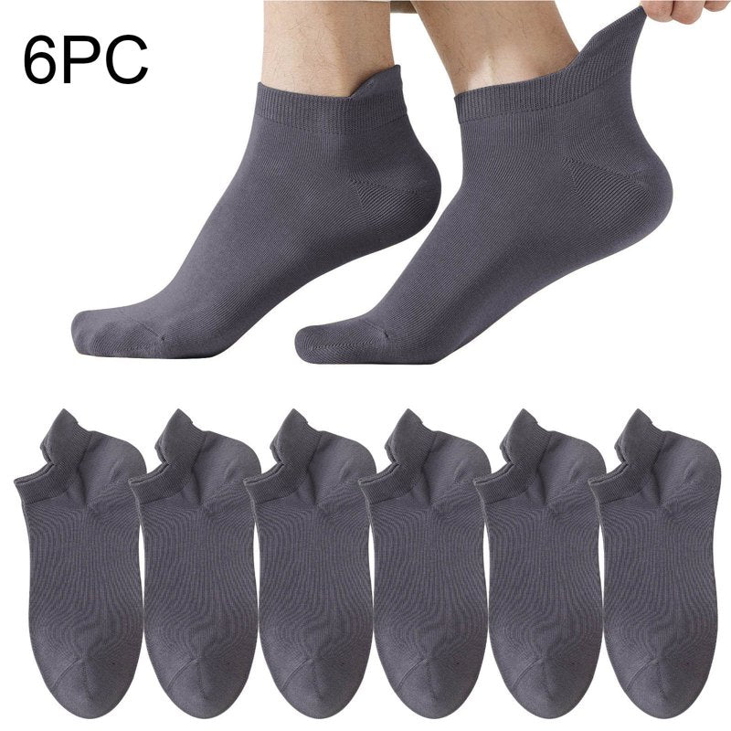 Mens Socks 6 Pairs Mesh Non Slip Footies - Purple, Free Size