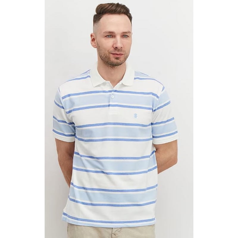 Men's Moisture-Wicking Performance Polo Shirt with UV Protection - Bright White, Large