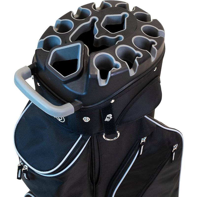 IZZO Vault Golf Cart Bag - Black, 14-Way Top Divider, Putter Well, Anti-Rattle