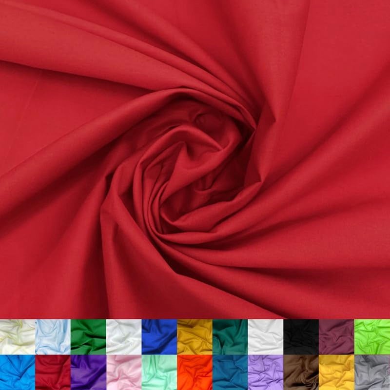 Cotton Polyester Broadcloth Fabric by The Yard - Versatile 60-Inch Width for Sewing & Home Decor