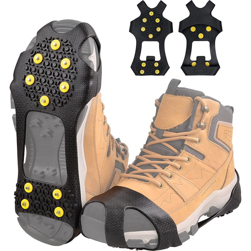 Ice Snow Cleats for Shoes and Boots - Anti-Slip Traction Crampons, Winter Safety Gear