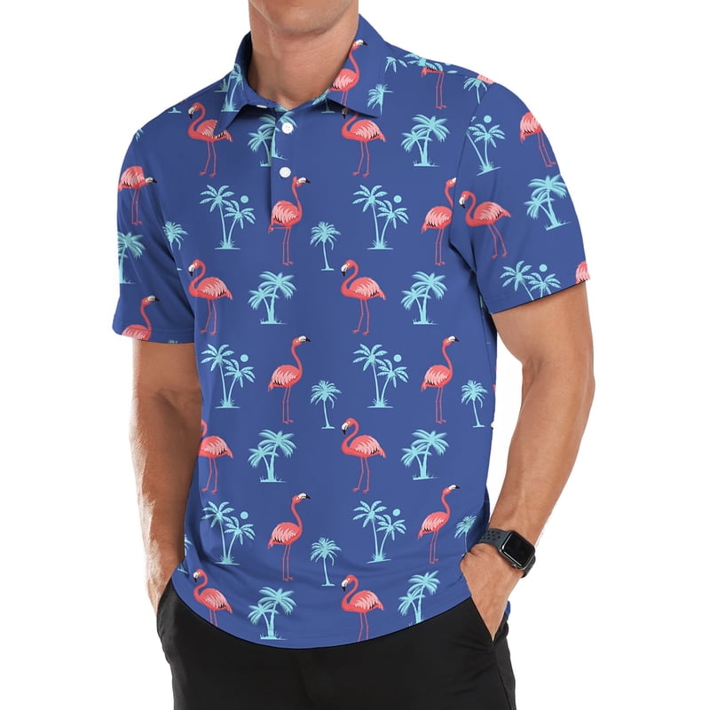Men's Short Sleeve Performance Golf Polo Shirt Dry Fit Moisture Wicking