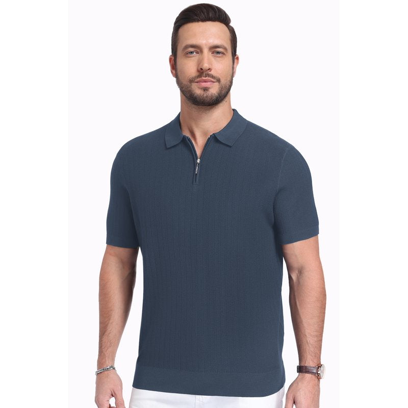 Men's Lightweight Viscose Polo Shirt - Casual Short Sleeve Golf & Summer Wear