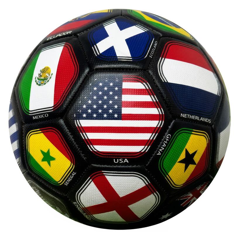 Icon Sports World Cup Flag PVC Soccer Ball - Size 4 & 5, Variation 4