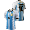 Adult Messi #10 Argentina Jersey - Sky/White 100% Polyester, M