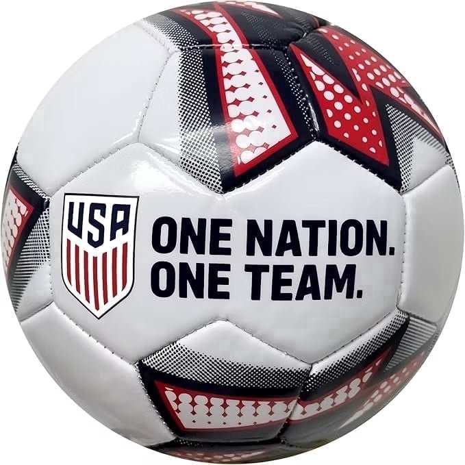 Icon Sports U.S. One Nation One Team Soccer Ball Size 4 - White Red Navy, Variation 4, White