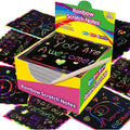 Rainbow Scratch Art Notes Set - 100 Colorful DIY Note Cards for Kids and Craft Projects