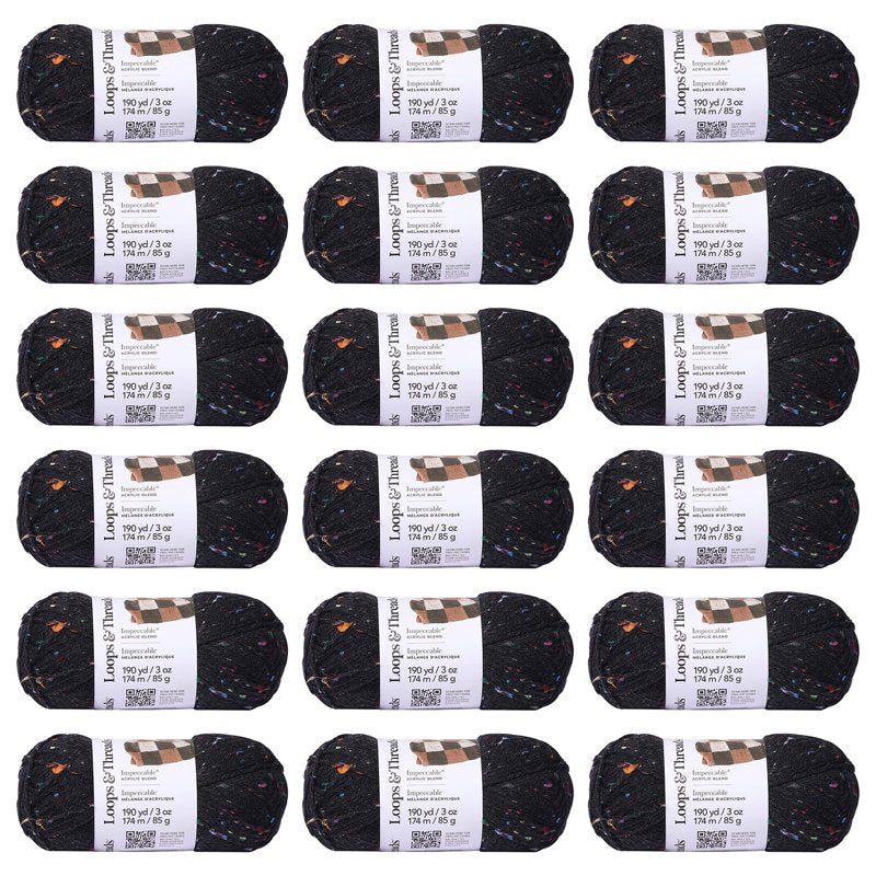 Bulk Tweed Yarn Pack for Knitting Crochet & Weaving - 18 Skeins