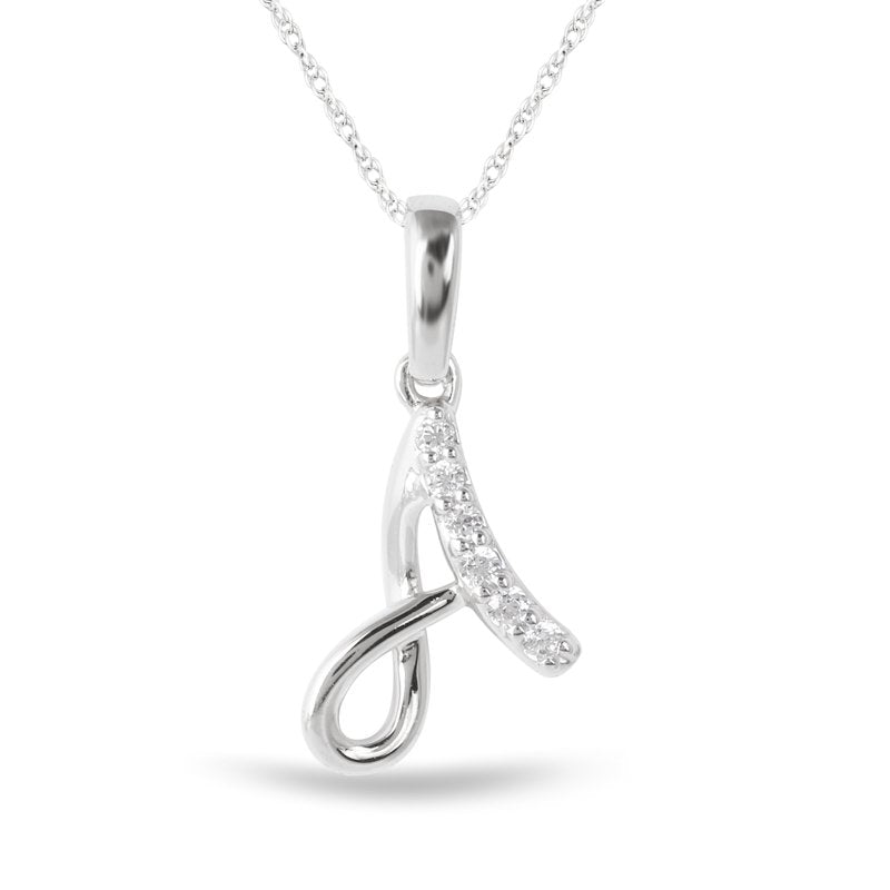 Diamond Alphabet Pendant Necklace for Women Sterling Silver Personalization