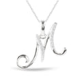 Diamond Alphabet Pendant Necklace for Women Sterling Silver - Customizable