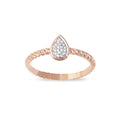Sterling Silver Pink Tone Diamond Cluster Promise Ring - Pear Shape, 1/20 Ct TDW