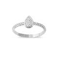 Diamond Cluster Promise Ring 1/20 Ct TDW S925 Sterling Silver Pear Shape