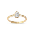 Sterling Silver Diamond Cluster Promise Ring with Pear Shape Design
