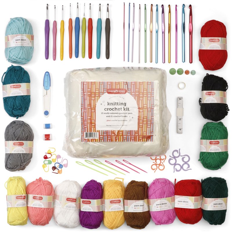 Crochet Kit for Beginners - 85 Piece Yarn & Hook Set with Organizer