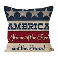 Patriotic Independence Day Pillow Cover 18x18 Inches - Red White Blue Flag Throw Pillowcase