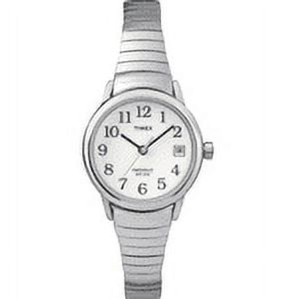 Ladies Stainless Steel Watch with Indigo Backlight and Date - Silver