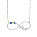 Infinity Necklace with Up to Three Birthstones - Sterling Silver or Gold-Plated