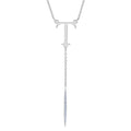 Personalized Initial Drop Necklace with Cubic Zirconia - Sterling Silver or Gold-Plated