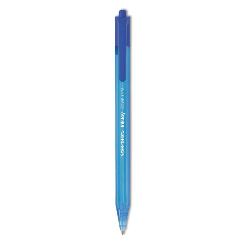 Retractable Ballpoint Pens Blue Ink Medium Tip Pack of 12