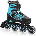 Adjustable Inline Skates for Kids with Light-Up Wheels - Teal, Small