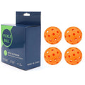 Pickleball Balls 4-Pack Official 74mm 26g 40-Hole - Orange
