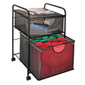 Mesh Hanging File and Storage Cart with Drawer for Office Organization