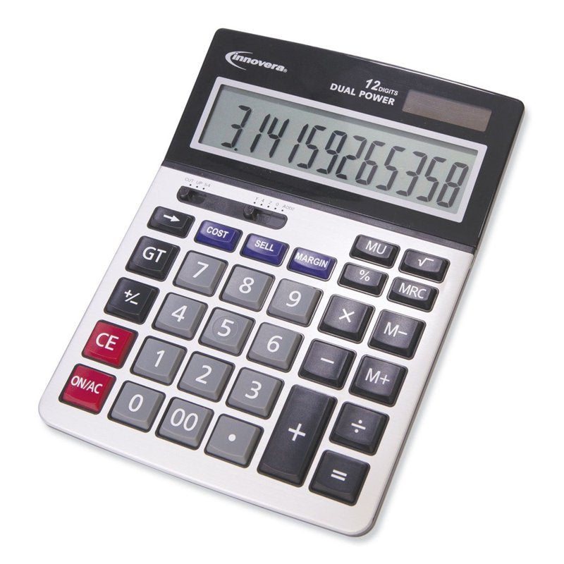 Business Calculator with 12-Digit LCD Display, Dual Power for Budgeting & Sales