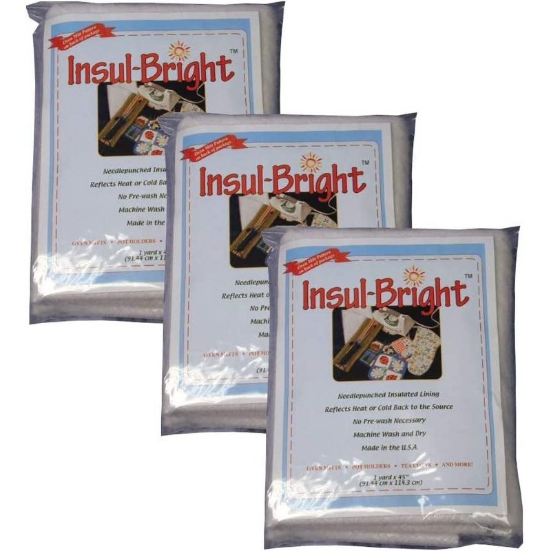 Insul-Bright Insulated Lining 36x45 Inches Heat-Resistant Batting Set of 3