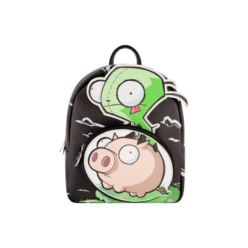 Invader Zim GIR and Pig Mini Backpack - Small Travel Bag for Men & Women