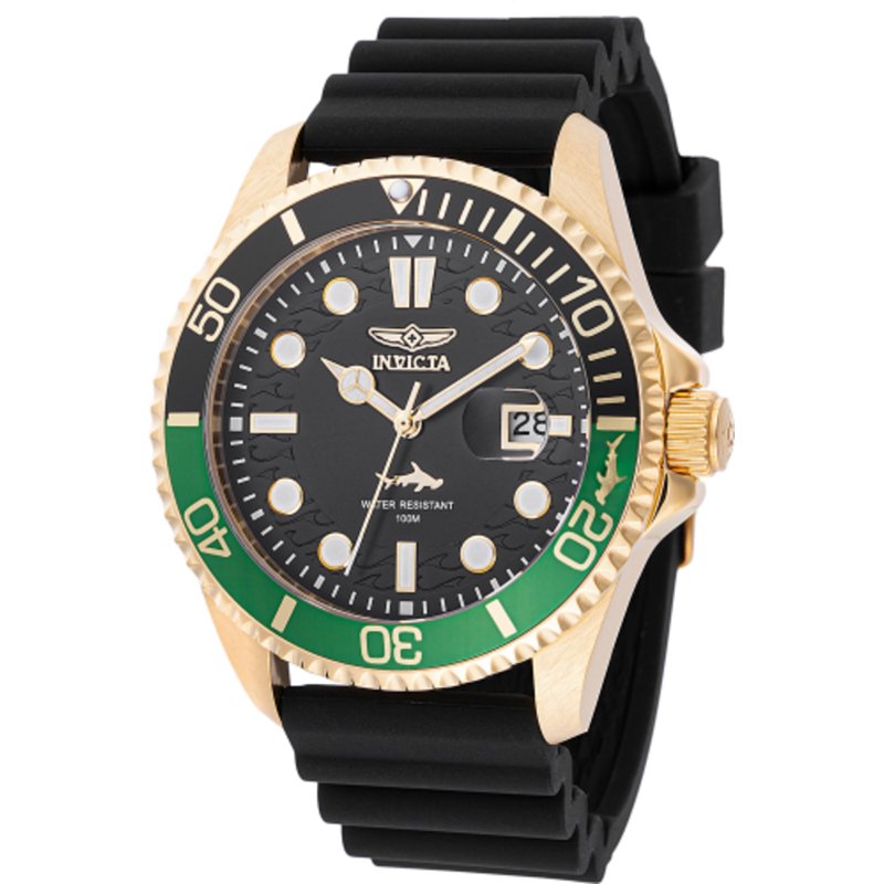 Men's Pro Diver 43mm Gold and Black Quartz Watch - Water Resistant 100M