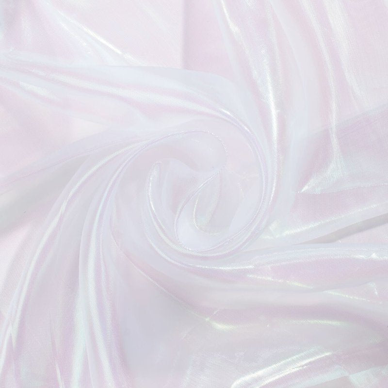 Iridescent Pearl Organza Fabric - Sheer White Nylon, 59/60 Inches by The Yard