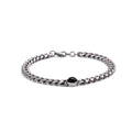 Men's Black Onyx Cuba Link Chain Bracelet - Stainless Steel, Durable & Tarnish-Resistant