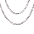 Men's Stainless Steel Diamond Cut Figaro Chain Necklace - Durable & Tarnish-Resistant