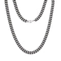 Men's Two-Tone Black Cuban Link Necklace Stainless Steel Bold Chain Jewelry