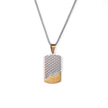 Men's Two Tone Stainless Steel Drip Pendant Necklace