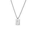 Men's White Marble Pendant Necklace Stainless Steel Jewelry