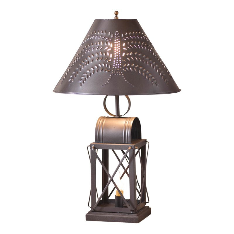 Traditional Folk Art Willow Tree Lamp with Black Finish and Shade