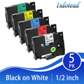 Laminated Label Tape Set for Brother P-Touch - 6 Colors, 12mm, Waterproof & Easy Peel