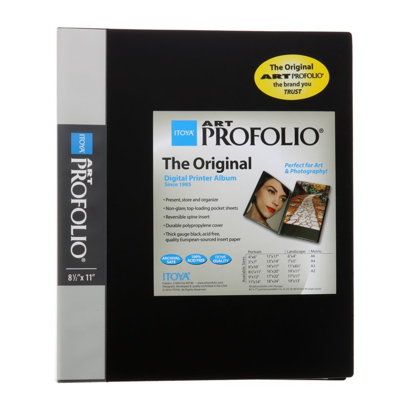 8.5x11 Art Portfolio with 48 Clear Pockets - Acid-Free Presentation Binder