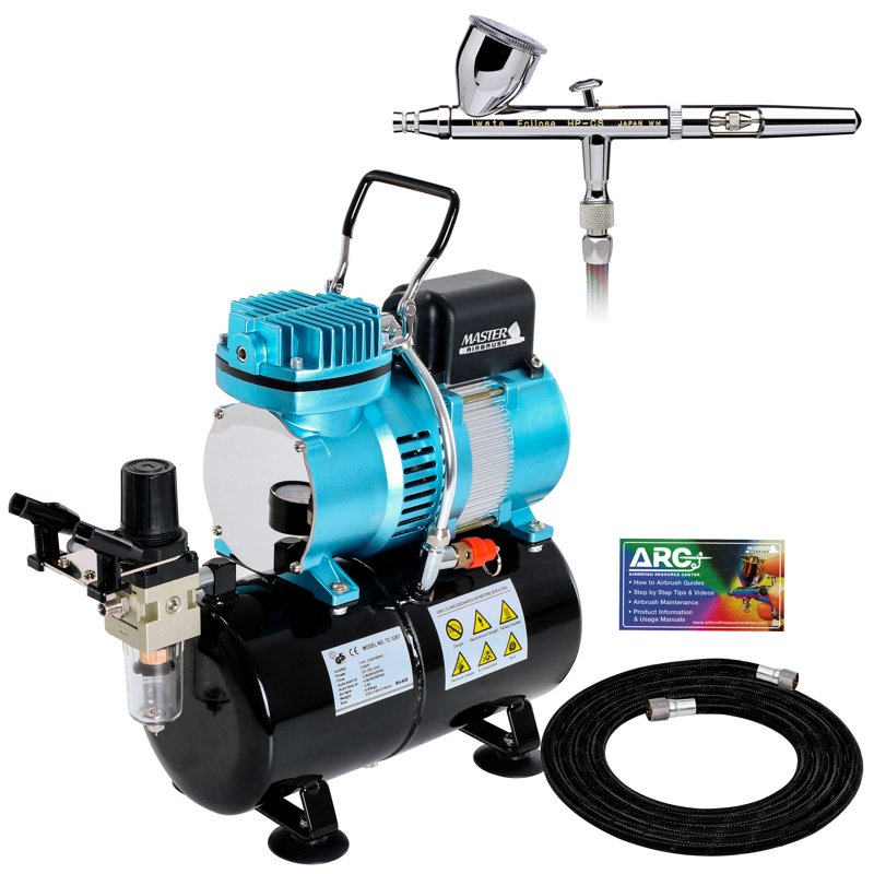 Airbrush Set with Compressor Kit - Dual-Action Gravity Feed, 0.35mm Tip