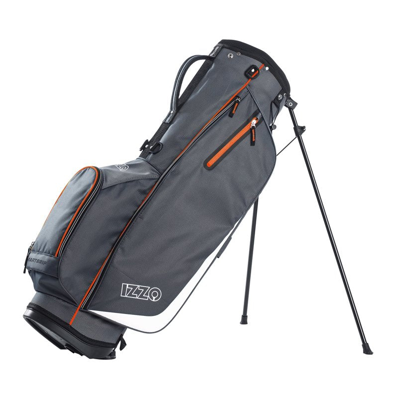 Izzo Ultra-Lite Stand Bag Grey/Orange - 3.2 lb Lightweight Golf Bag (Variation: Grey/Orange)