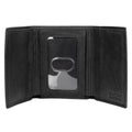Men's Leather Wallet with ID Window & Card Slots - Black