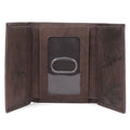 Men's Leather Three-Fold Wallet with ID Window and Card Slots