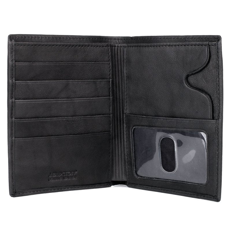 Men's Leather Credit Card Wallet with Cash Section - Black or Brown