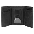 Men's Leather Hunt Three-Fold Wallet with Card Slots & ID Window